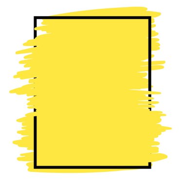 Abstract hand painted textured ink brush background with geometric frame, isolated strokes with rough edges. Vector