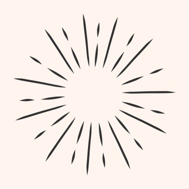 Vintage hand drawn sunburst vector illustration design element. Vector illustration