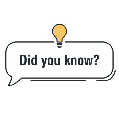 Pankart tasarımını biliyor muydun? İleti baloncuğu ve ampul ile tasarım şablonu. Vektör düz resimleme