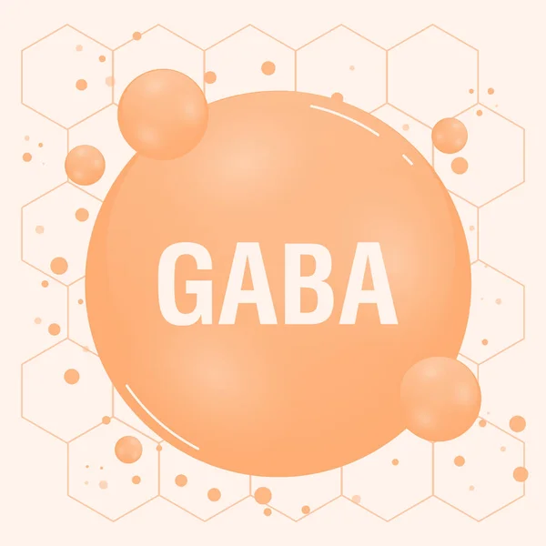 stock vector GABA Gamma-Aminobutyric acid. Molecule model orange. Medical scientific concept. Vector illustration