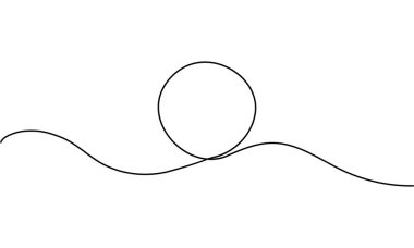 Minimalist, sürekli siyah çember çiziyor. Beyaz arkaplanda yuvarlak çerçeve çizimi.