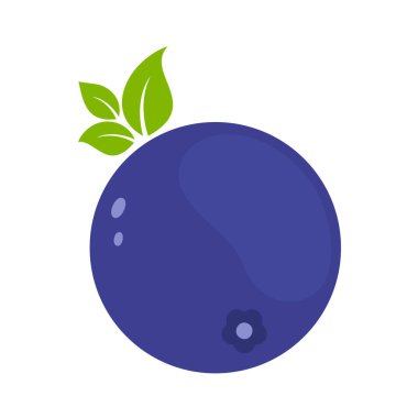 Beyaz arkaplanda yeşil yapraklı yabanmersini, vektör illüstrasyonu.