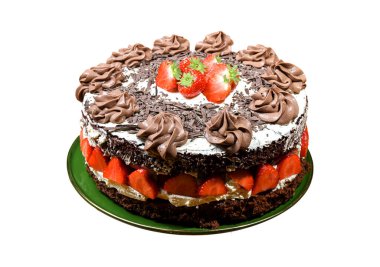 İzole edilmiş arka planda taze ev yapımı kek.