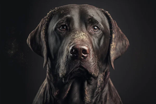 labrador portrait on isolated background, close up