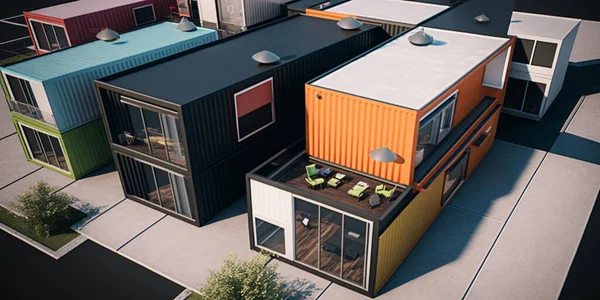 container houses. top view