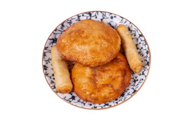 fried dough on an isolated white background