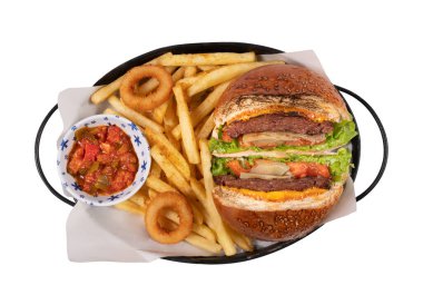 hamburger on an isolated white background