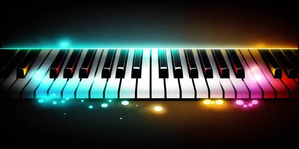 piano keyboard with glow light abstract background
