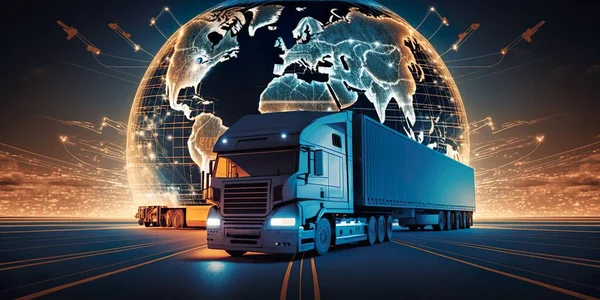 logistic network distribution on background. Logistic and transport concept