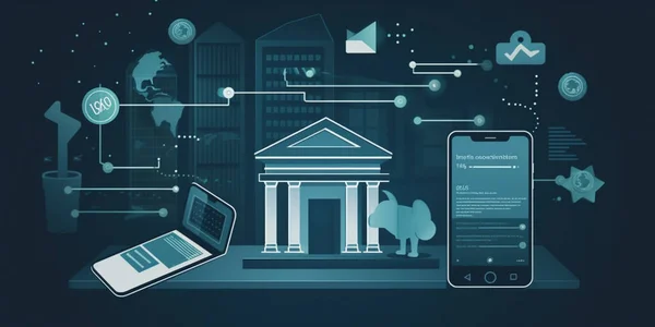 Online banking, internet payment, e-transaction, financial technology concept.
