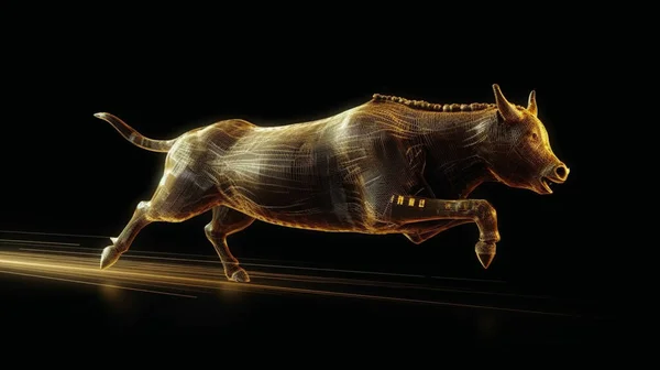 Bull run or bullish market trend or concept of bullish in stock market exchange