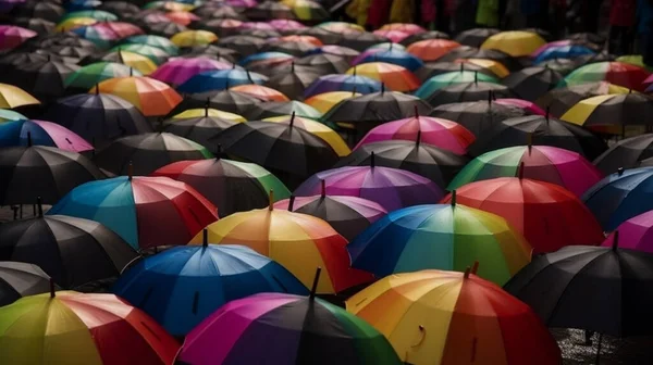 rainbow color umbrella background