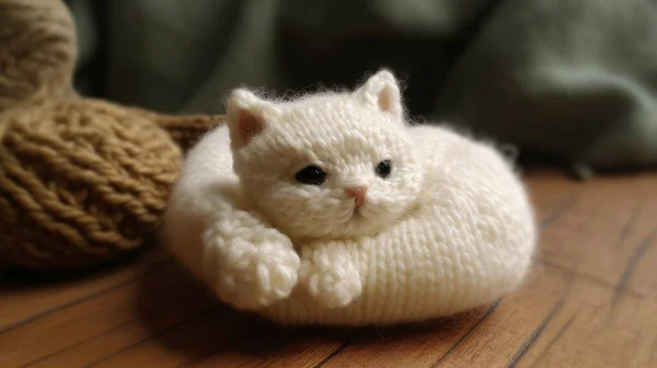 hand knitted baby cat