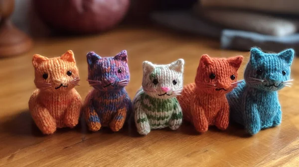 hand knitted baby cat