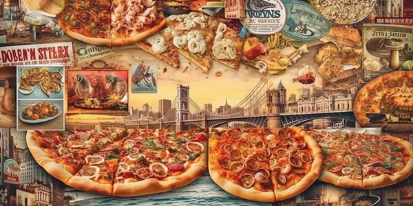 pizza , Famous places collage