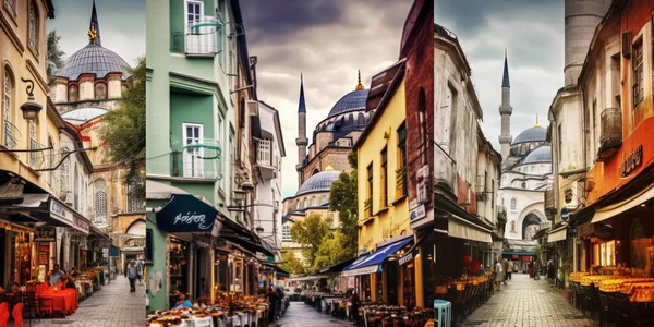 istanbul street, Famous places collage