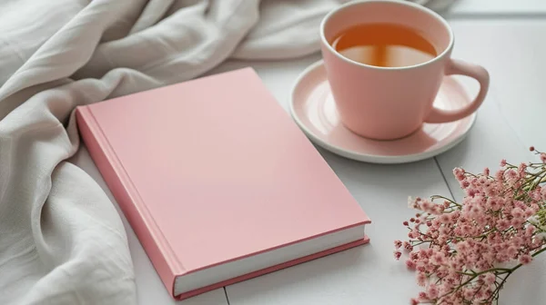 pink color book cover, clean white background,