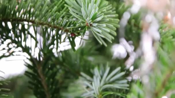Funkelnde Weihnachtskugeln Für Wohnwagen Und Weihnachtsschmuck Für Den Campingplatz Gewähren — Stockvideo