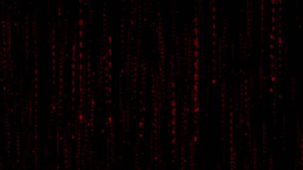 Červené Binární Maticové Animační Pozadí Zářivými Číslicemi Jedna Nula Jako — Stock video