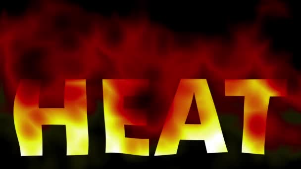 Slovo Heat Tání Abstraktní Animovaný Oheň Pozadí Červená Oranžová Plameny — Stock video