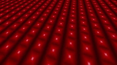 Canlandırılmış soyut kırmızı zemin 3 boyutlu illüzyon titreşimli kare şekiller kırmızı desen tonlarında parlayan bulanık arka plan fütüristik dijital duvar kağıdı modern fraktal şekiller ızgara perspektifi