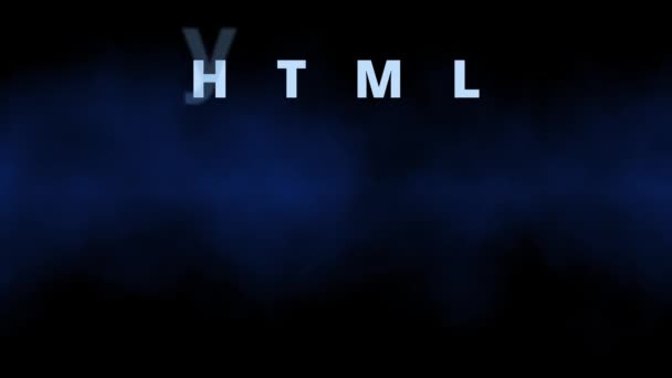Html Hypertext Markup Мовні Літери Веб Дизайну Створення Html Коду — стокове відео