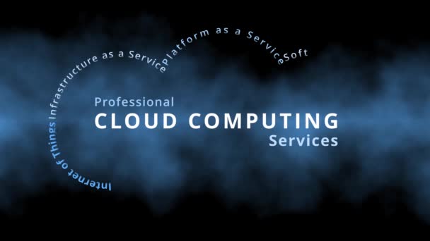 Professionelle Cloud Computing Services Als Cloud Computing Tag Cloud Mit — Stockvideo