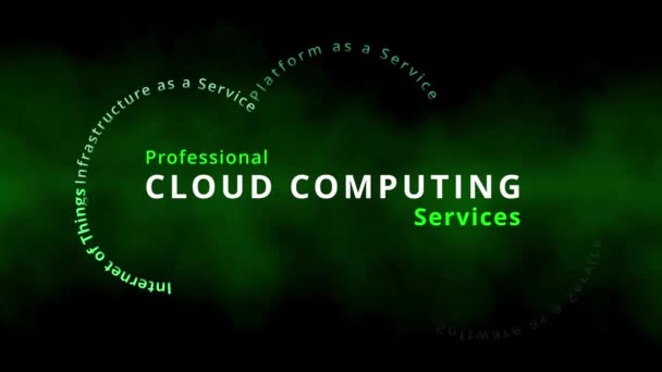 Professionele Cloud Computing Services Als Cloud Computing Tag Cloud Met — Stockvideo