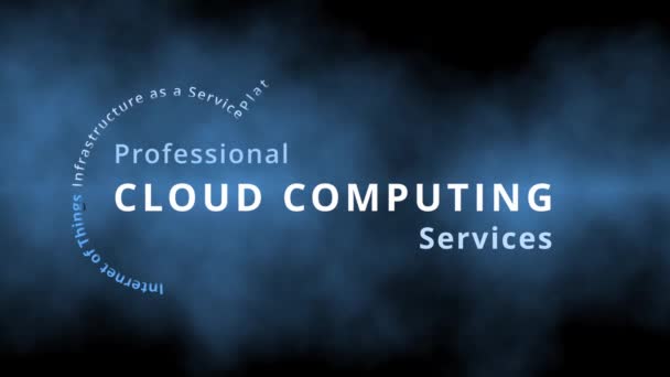 Professional Cloud Computing Services Cloud Computing Tag Cloud Terms Platform — Stock video