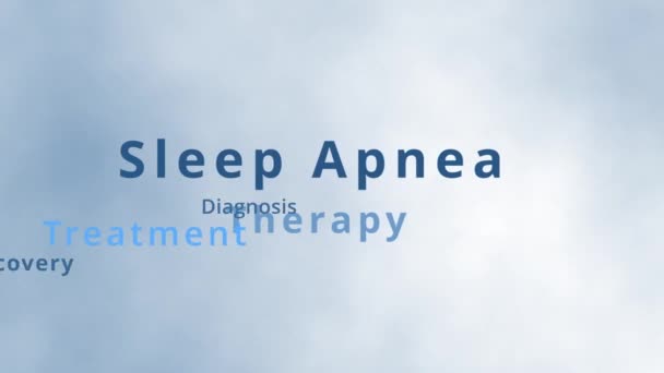 Alvási Apnoe Terápia Szófelhő Alvási Apnoe Tag Felhő Fogalmak Alvászavar — Stock videók