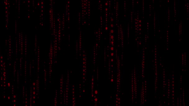 Опасность Искусственного Интеллекта Слова Опасный Красный Цвет Красным Фоном Матрицы — стоковое видео