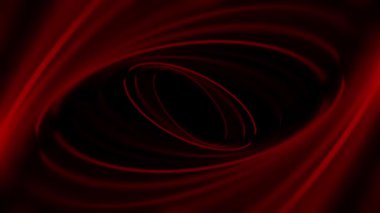 Kırmızı renkli animasyon ve siyah arkaplanda dönen eliptik şekiller ile kırmızı daireli zarif duvar kağıdı animasyonu için soyut geometrik arkaplan animasyonu