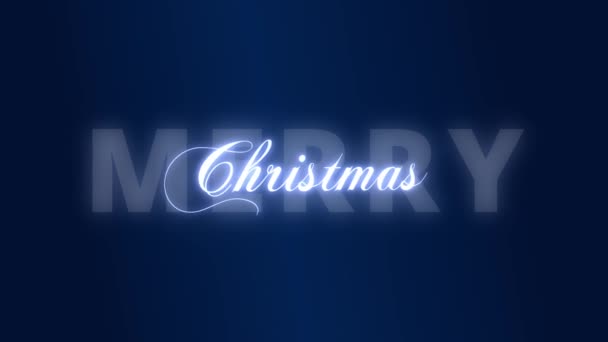 Glühende Frohe Weihnachten Mit Animierten Buchstaben Und Animiertem Gradienten Hintergrund — Stockvideo