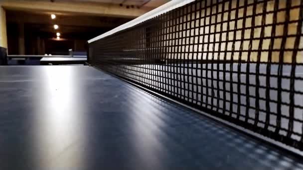 Table Ping Pong Mouvement Lent Filet Ping Pong Vue Rapprochée — Video