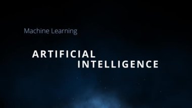 Yapay Zeka etiketi bulutu ve kelime bulutu nöral ağ, turing testi, makine öğrenme, doğal dil işleme veya dijital dönüşüm gibi yapay zeka terimleriyle