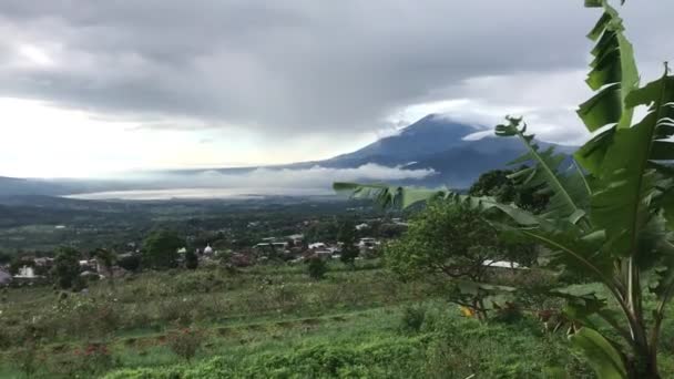 Letecký Pohled Krajinu Mount Merapi Indonéský Sopečný Pohled — Stock video