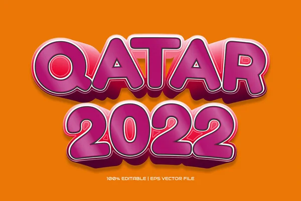 Qatar 2022 Efekt Textu Upravitelný Efekt Textu — Stockový vektor
