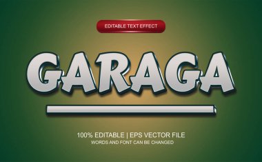 Garaga düzenlenebilir metin efekti 