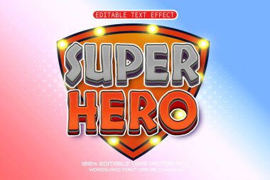 süper kahraman çizgi film oyunu cesur 3d düzenlenebilir metin efekti biçimi