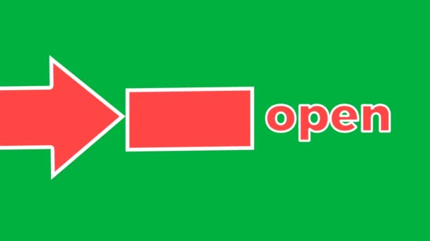 Animation Shows Direction Entry Arrow Moving Right Green Background — Video Stock