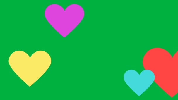 Animated Footage Heart Shape Green Background — 图库视频影像