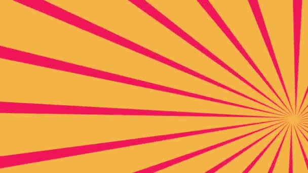 Animated Abstract Pink Yellow Comic Radial Rays Background Retro Background — Vídeo de Stock
