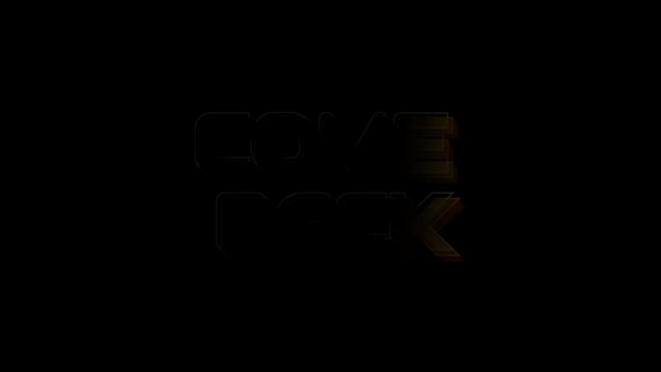 Comeback Animation Video Black Background Yellow Text — Vídeo de Stock