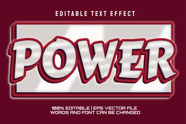 Poder Efecto Texto Efecto Texto Editable Con Fondo Gris — Archivo Imágenes Vectoriales