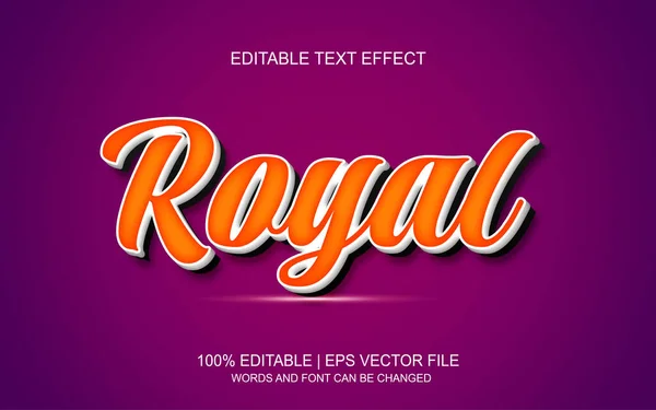 Royal Orange Vector Editable Text Effect — Stock Vector