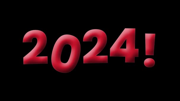 Νέο Έτος 2024 Καλωσόρισμα Χαιρετισμό Κόκκινο Αριθμούς — Αρχείο Βίντεο