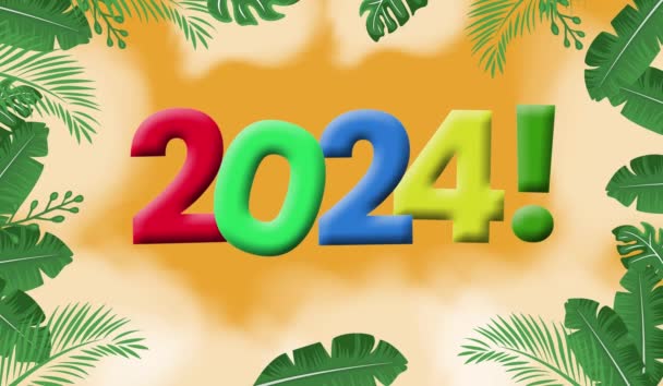 新年2024 自然の背景との歓迎挨拶 — ストック動画