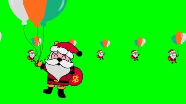 Yeşil arka planlı bir Noel temasının animasyon görüntüleri.