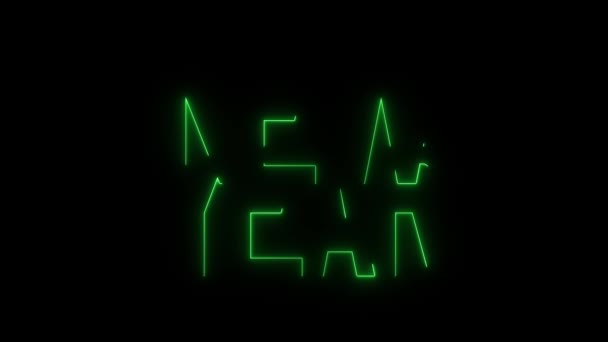 Šťastný Nový Rok 2024 Neon Sign — Stock video