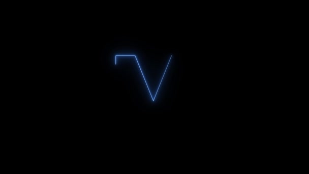 Canlandırma Neon Açık Mavi Renk Alfabesi — Stok video
